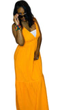 Orange Tiered Maxi Dress