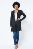 Black Side Split Cardigan