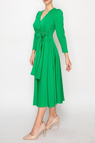 Green Wrap Midi Dress - Regular & Plus