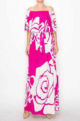 One Size Fuchsia or Off Shoulder Maxi