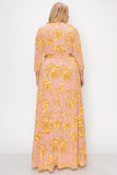 Mustard and Pink Dress -Plus