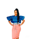 Denim Puff Sleeve Top