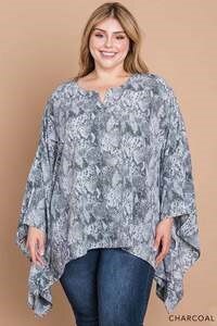 Gray Snakeskin Butterfly Top