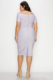 Lavender Off Shoulder Bandage Dress - Plus