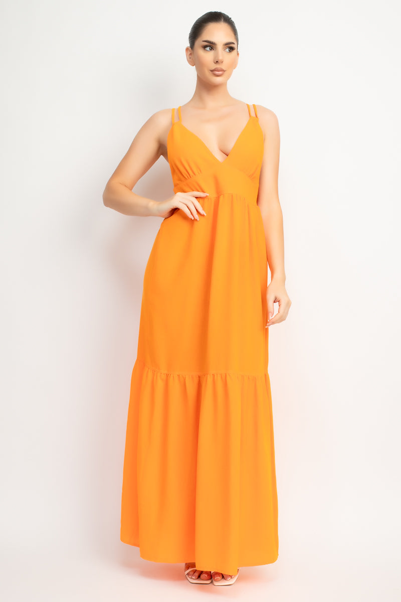 Orange Tiered Maxi Dress