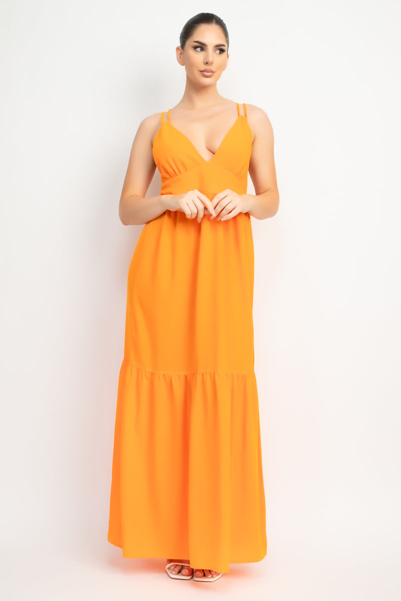 Orange Tiered Maxi Dress