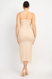 Nude Pearl Midi Dress