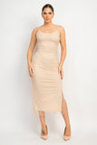 Nude Pearl Midi Dress