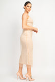 Nude Pearl Midi Dress