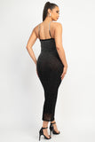 Black Rhinestone Midi Dress