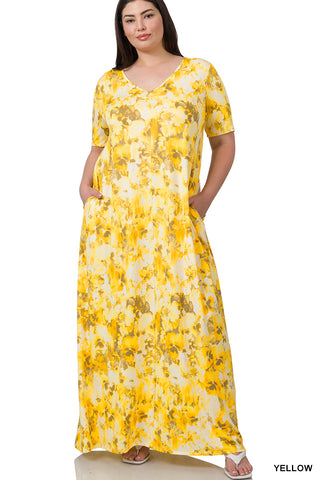 Yellow Floral Maxi With Pockets