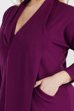 Purple or Green Jumpsuit With Front Drape & Pockets - Regular & Plus