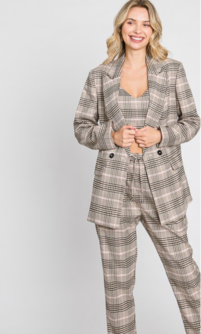 Plus Plaid 3 Piece Suit