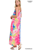 Shop For You Multi-Pink Tie Dye Harem & Fuchsia Shrug/Cardigan Set