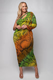 Orange & Green Dress - Plus
