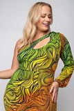 Orange & Green Dress - Plus