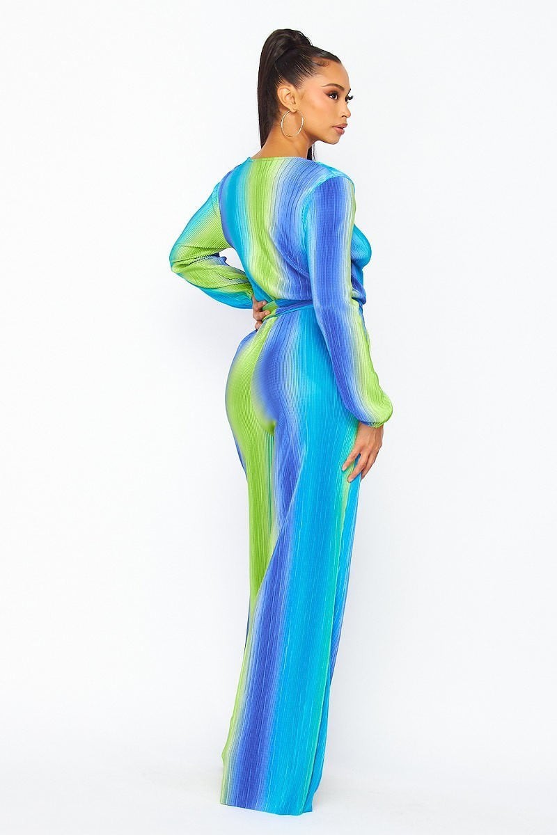 Green and Blue Ombre Jumpsuit