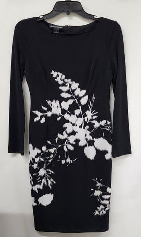 Black and White Floral Sheath Dress