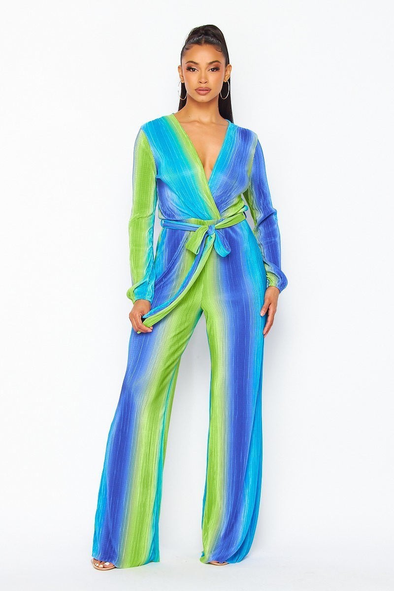Green and Blue Ombre Jumpsuit