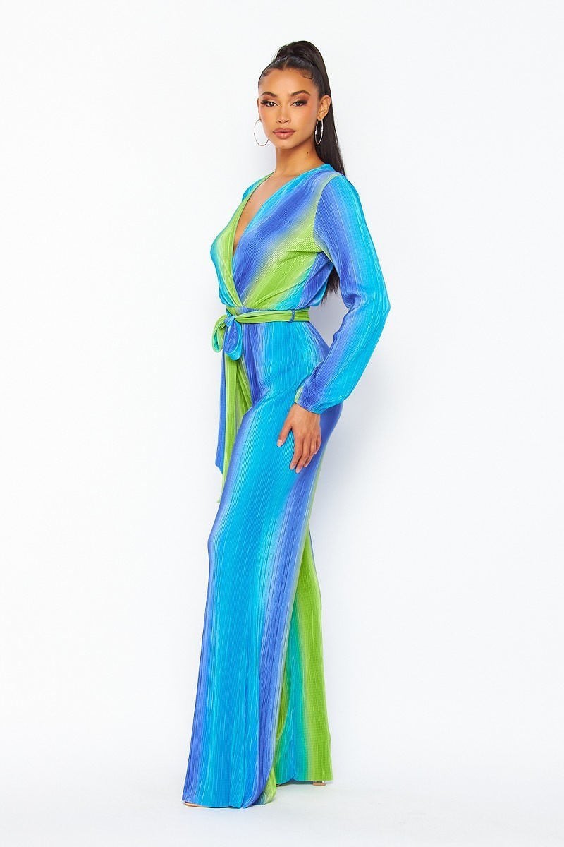 Green and Blue Ombre Jumpsuit