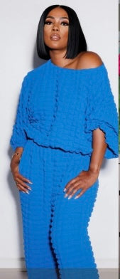 Turquoise Bubble Blue Pants Set