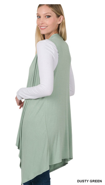 Light Green Dress & Vest Set - Plus & Regular