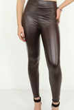 Dark Brown Faux Leather Plus Pants