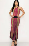 Stripe Knit Midi Dress