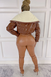 High Waisted Tan Leather Leggings