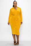 Mustard Midi Dress - Plus