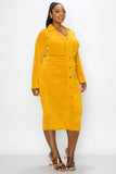 Mustard Midi Dress - Plus