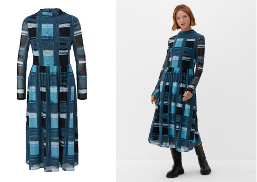 Shades of Blue Mesh Lined Maxi Dress