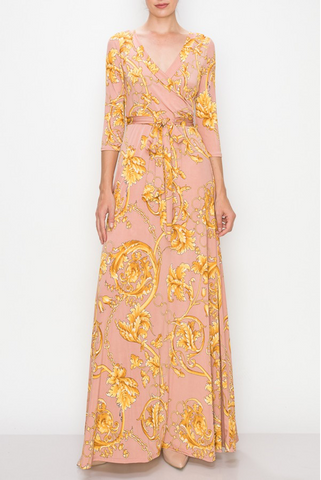 Mustard and Pink Dress -Plus