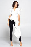 White Peplum Top