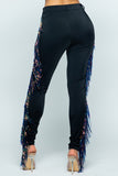 Black Fringe Pants