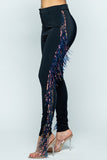 Black Fringe Pants