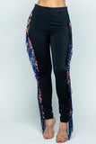 Black Fringe Pants