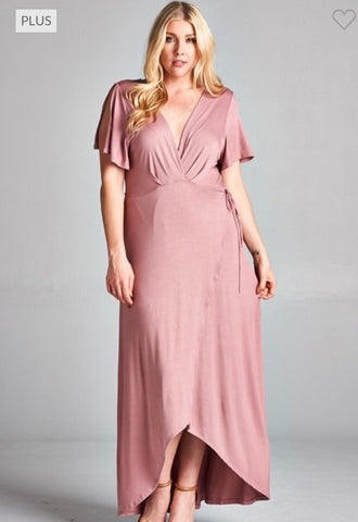 Purple Wrap Dress-Plus