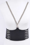 Plus Size Black and Silver Corset Belt