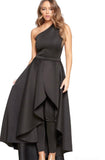 Black Jumpsuit With Detacahable Train