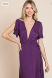 Purple Wrap Dress-Plus